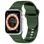 Dây đồng hồ silicone kiểu giáp khóa vuông, dành cho Apple Watch 7 41mm, dành cho Apple Watch 7 45mm, dành cho Apple Watch SE 40mm