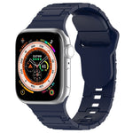 Dây đồng hồ silicone kiểu giáp khóa vuông, dành cho Apple Watch Ultra 49mm, dành cho Apple Watch SE 2023 44mm, dành cho Apple Watch 8 41mm