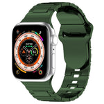Dây đồng hồ silicone kiểu giáp khóa vuông, dành cho Apple Watch SE 2023 40mm, dành cho Apple Watch 4 40mm, dành cho Apple Watch 3 38mm
