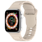 Dây đồng hồ silicone kiểu giáp khóa vuông, dành cho Apple Watch SE 2023 40mm, dành cho Apple Watch 4 40mm, dành cho Apple Watch 3 38mm