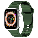 Dây đồng hồ silicone kiểu giáp khóa vuông, Dành cho Apple Watch 9 45mm, Dành cho Apple Watch 9 41mm