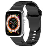 Dây đồng hồ silicone kiểu giáp khóa vuông, Dành cho Apple Watch 9 45mm, Dành cho Apple Watch 9 41mm