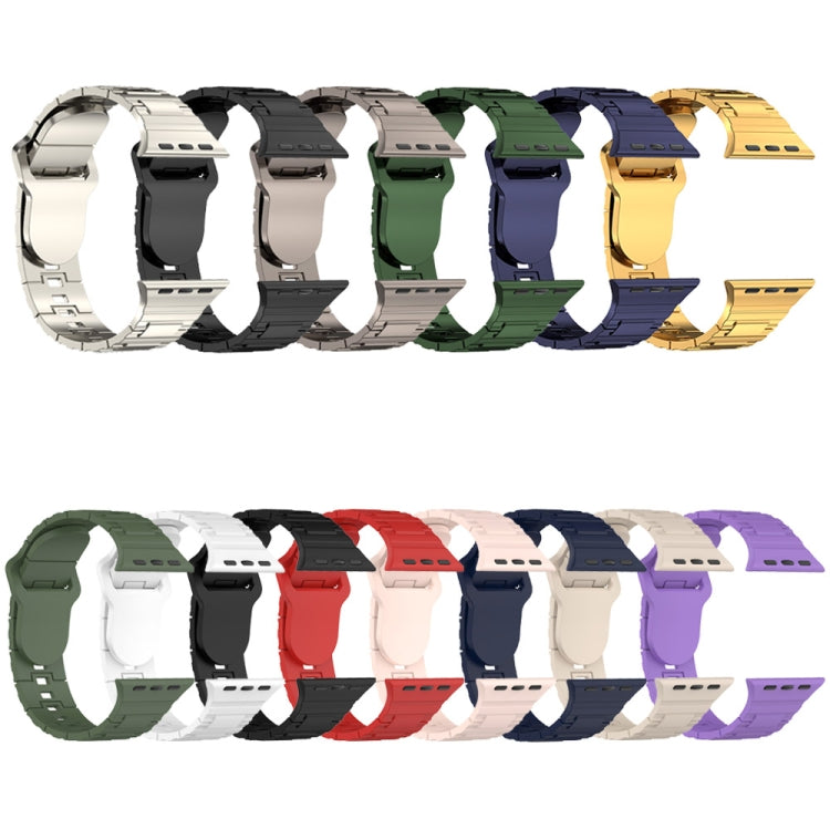 Dây đồng hồ silicone kiểu giáp khóa vuông, dành cho Apple Watch Ultra 49mm, dành cho Apple Watch SE 2023 44mm, dành cho Apple Watch 8 41mm