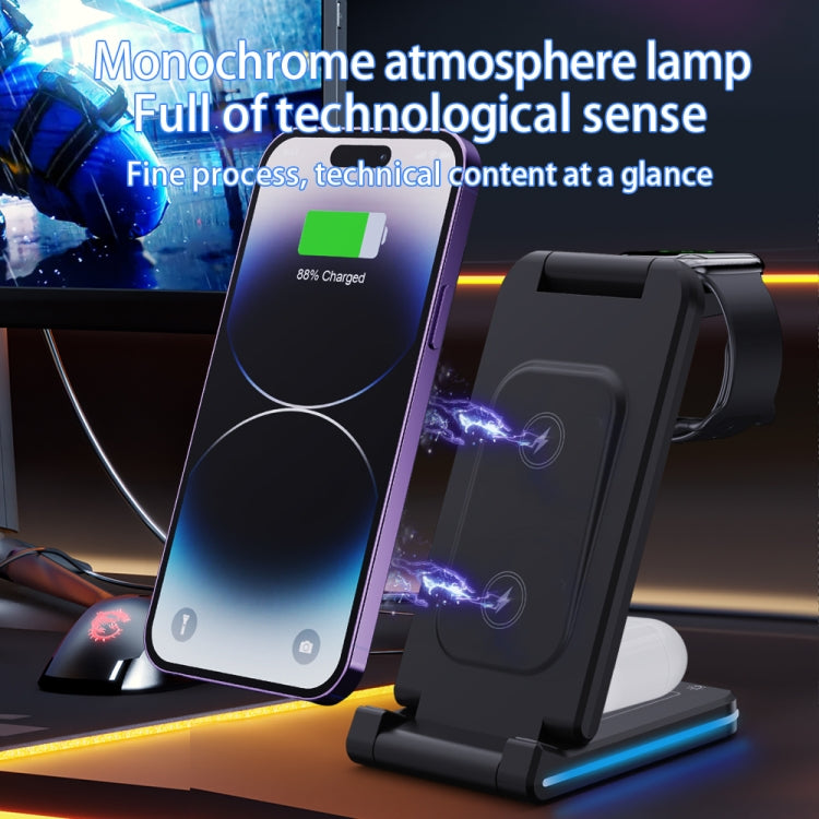 H28 Bộ sạc không dây đa chức năng gập được 5 trong 1 15W, H28