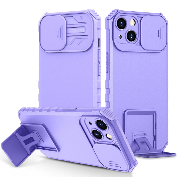 Stereoscopic Holder Sliding Camshield Phone Case, For iPhone 15 Plus, For iPhone 15