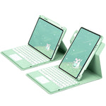 Vỏ da bàn phím Bluetooth nút tròn xoay 360 độ có bàn di chuột, dành cho iPad thế hệ 10 10.9 2022, iPad Air 2022 / iPad Pro 11 2021, iPad 10.2 2021 / Air 2019