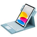 Vỏ da bàn phím Bluetooth nút tròn xoay 360 độ có bàn di chuột, dành cho iPad thế hệ 10 10.9 2022, iPad Air 2022 / iPad Pro 11 2021, iPad 10.2 2021 / Air 2019