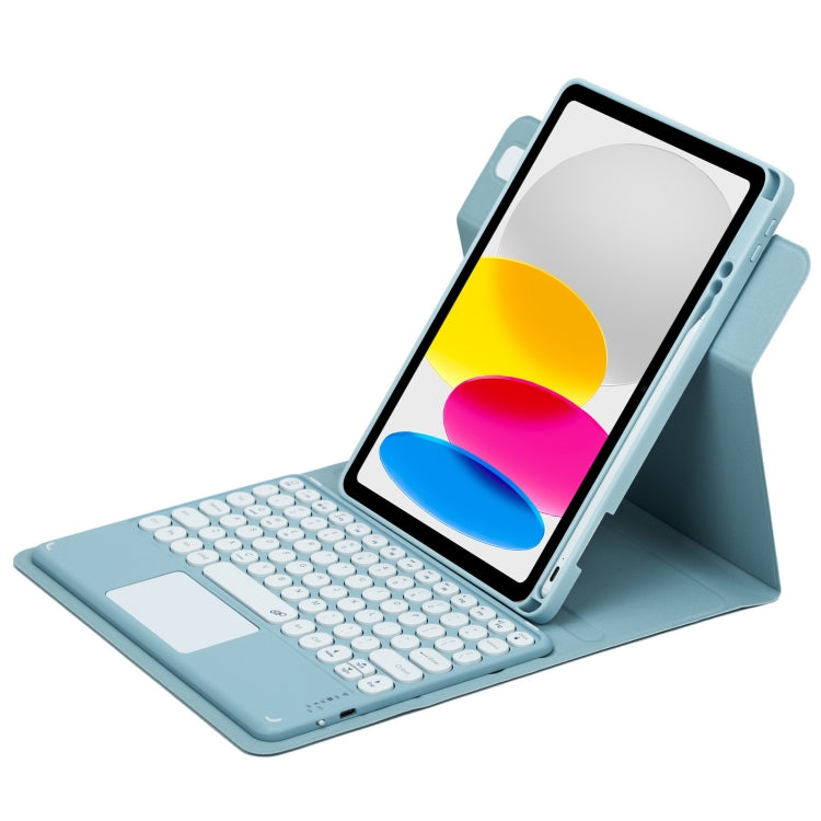 Vỏ da bàn phím Bluetooth nút tròn xoay 360 độ có bàn di chuột, dành cho iPad thế hệ 10 10.9 2022, iPad Air 2022 / iPad Pro 11 2021, iPad 10.2 2021 / Air 2019