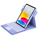 Vỏ da bàn phím Bluetooth nút tròn xoay 360 độ có bàn di chuột, dành cho iPad thế hệ 10 10.9 2022, iPad Air 2022 / iPad Pro 11 2021, iPad 10.2 2021 / Air 2019