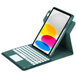 Vỏ da bàn phím Bluetooth nút tròn xoay 360 độ có bàn di chuột, dành cho iPad thế hệ 10 10.9 2022, iPad Air 2022 / iPad Pro 11 2021, iPad 10.2 2021 / Air 2019