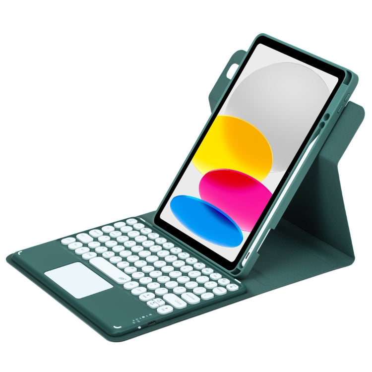Vỏ da bàn phím Bluetooth nút tròn xoay 360 độ có bàn di chuột, dành cho iPad thế hệ 10 10.9 2022, iPad Air 2022 / iPad Pro 11 2021, iPad 10.2 2021 / Air 2019