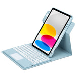 Vỏ da bàn phím Bluetooth nút tròn xoay 360 độ có bàn di chuột, dành cho iPad thế hệ 10 10.9 2022, iPad Air 2022 / iPad Pro 11 2021, iPad 10.2 2021 / Air 2019