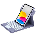 Vỏ da bàn phím Bluetooth nút tròn xoay 360 độ có bàn di chuột, dành cho iPad thế hệ 10 10.9 2022, iPad Air 2022 / iPad Pro 11 2021, iPad 10.2 2021 / Air 2019