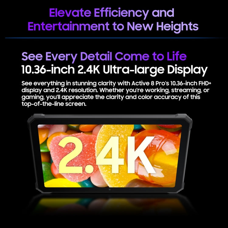Máy tính bảng Blackview Active 8 Pro 4G bền bỉ, 10.36 inch 8GB+256GB Android 14 MT6789 tám nhân Hỗ trợ SIM kép, Phiên bản toàn cầu với Google Play, phích cắm EU, Active 8 Pro