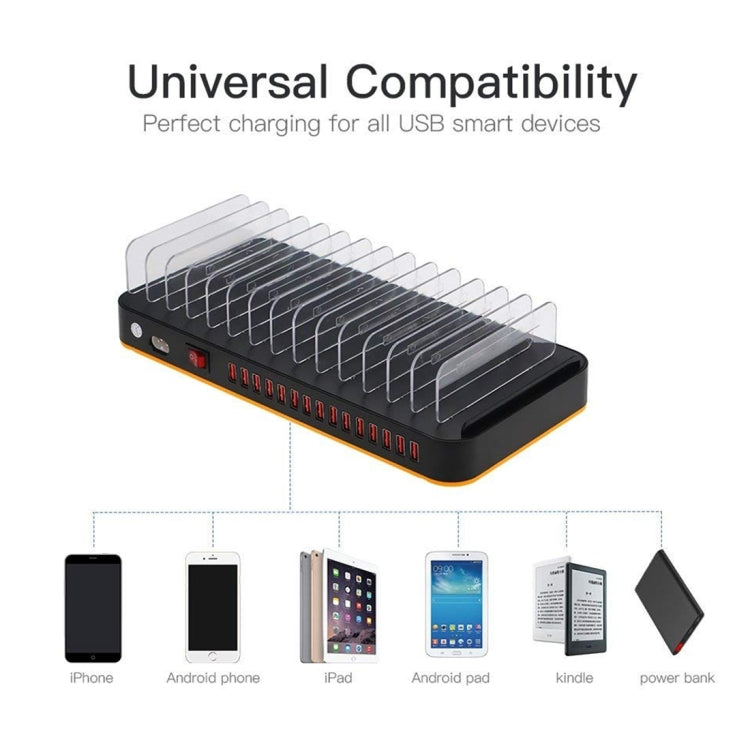 WLX-815P Dock Sạc Nhanh USB 15 Cổng 180W Bộ Sạc Thông Minh Có Giá Đỡ, 180W Phích Cắm Mỹ, 180W Phích Cắm EU, 180W Phích Cắm Anh, 180W Phích Cắm Úc