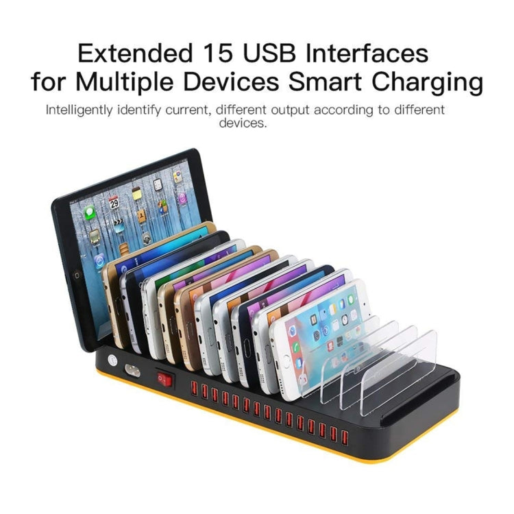 WLX-815P Dock Sạc Nhanh USB 15 Cổng 180W Bộ Sạc Thông Minh Có Giá Đỡ, 180W Phích Cắm Mỹ, 180W Phích Cắm EU, 180W Phích Cắm Anh, 180W Phích Cắm Úc