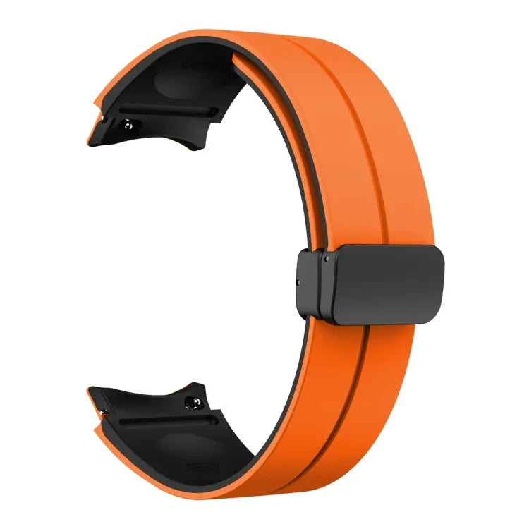Dây đồng hồ silicone khóa gập từ tính hai màu, dành cho Samsung Galaxy Watch 6 / 6 Classic