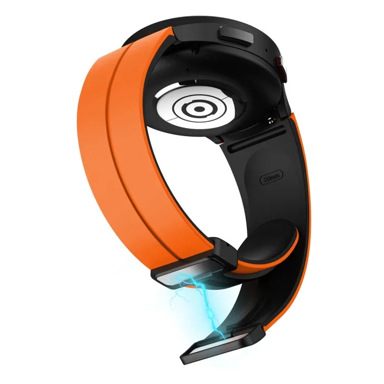 Dây đồng hồ silicone khóa gập từ tính hai màu, dành cho Samsung Galaxy Watch 6 / 6 Classic