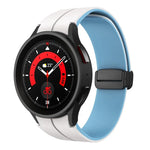 Dây đồng hồ silicone khóa gập từ tính hai màu, dành cho Samsung Galaxy Watch 6 / 6 Classic