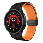 Dây đồng hồ silicone khóa gập từ tính hai màu, dành cho Samsung Galaxy Watch 6 / 6 Classic