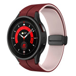 Dây đồng hồ silicone khóa gập từ tính hai màu, dành cho Samsung Galaxy Watch 6 / 6 Classic