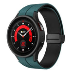 Dây đồng hồ silicone khóa gập từ tính hai màu, dành cho Samsung Galaxy Watch 6 / 6 Classic