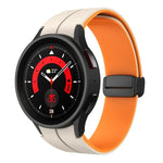 Dây đồng hồ silicone khóa gập từ tính hai màu, dành cho Samsung Galaxy Watch 6 / 6 Classic