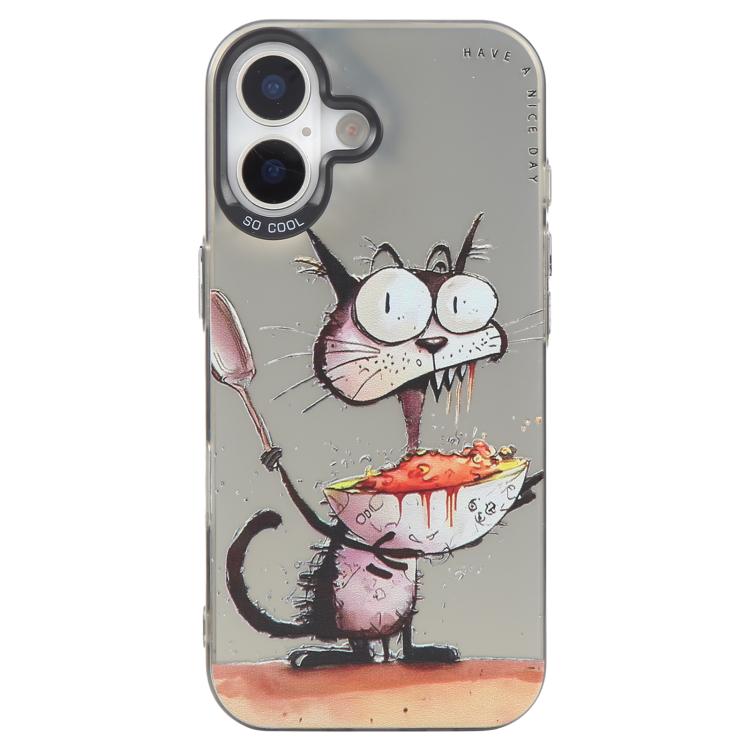 Ốp điện thoại họa tiết tranh sơn dầu PC + TPU, dành cho iPhone 16 Plus