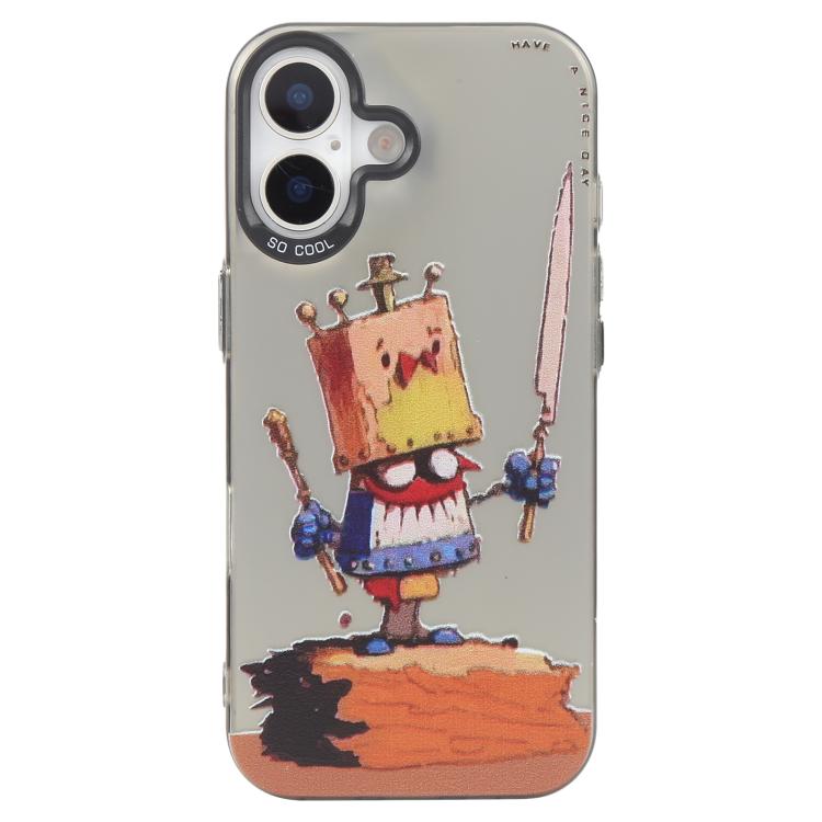 Ốp điện thoại họa tiết tranh sơn dầu PC + TPU, dành cho iPhone 16 Plus