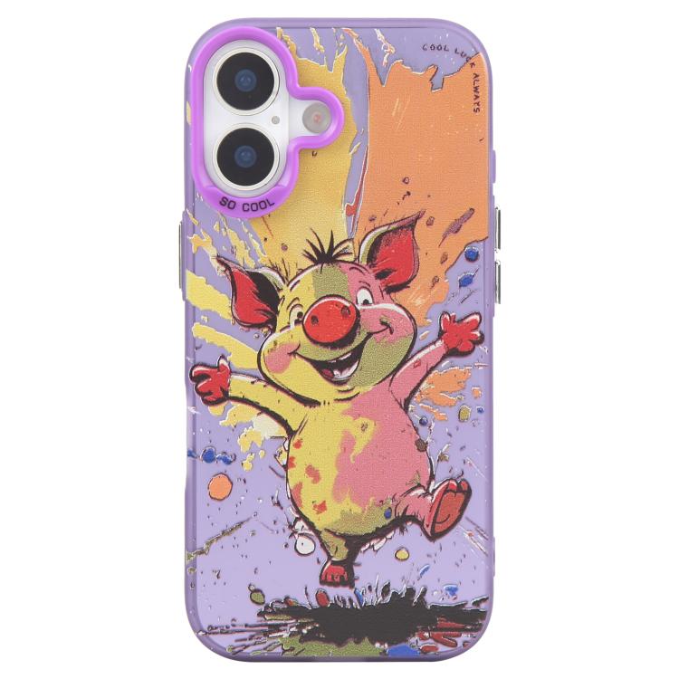 Ốp lưng điện thoại PC + TPU họa tiết tranh sơn dầu động vật, Dành cho iPhone 17