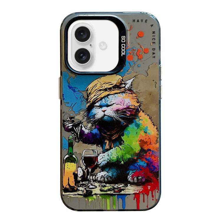 Ốp lưng điện thoại PC + TPU họa tiết tranh sơn dầu động vật, Dành cho iPhone Air