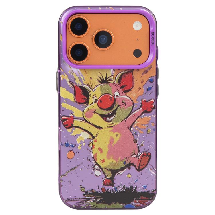 Ốp lưng điện thoại PC + TPU họa tiết tranh sơn dầu động vật, Dành cho iPhone 17