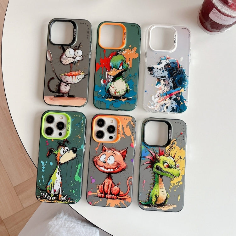 Ốp lưng điện thoại PC + TPU họa tiết tranh sơn dầu động vật, Dành cho iPhone 17 Pro Max