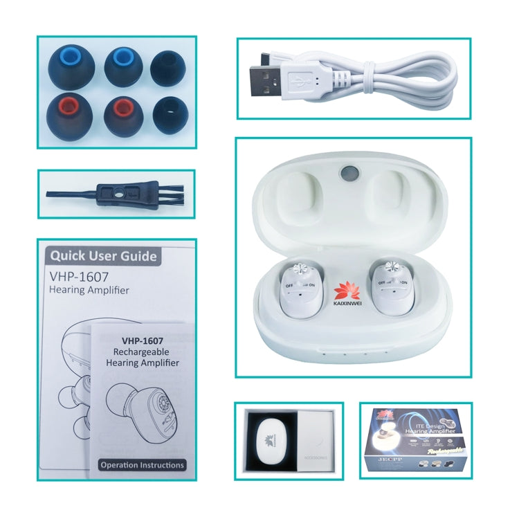 KAIXINWEI VHP-1607B DC3.7V In-ear Hearing Aid Sound Amplifier