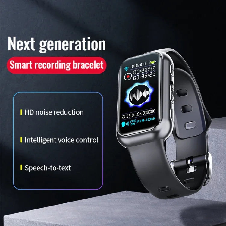 Vòng Đeo Tay Ghi Âm Giọng Nói Bluetooth MP3 Giảm Ồn HD Thông Minh JNN S16, 4GB, 8GB, 16GB, 32GB, 64GB
