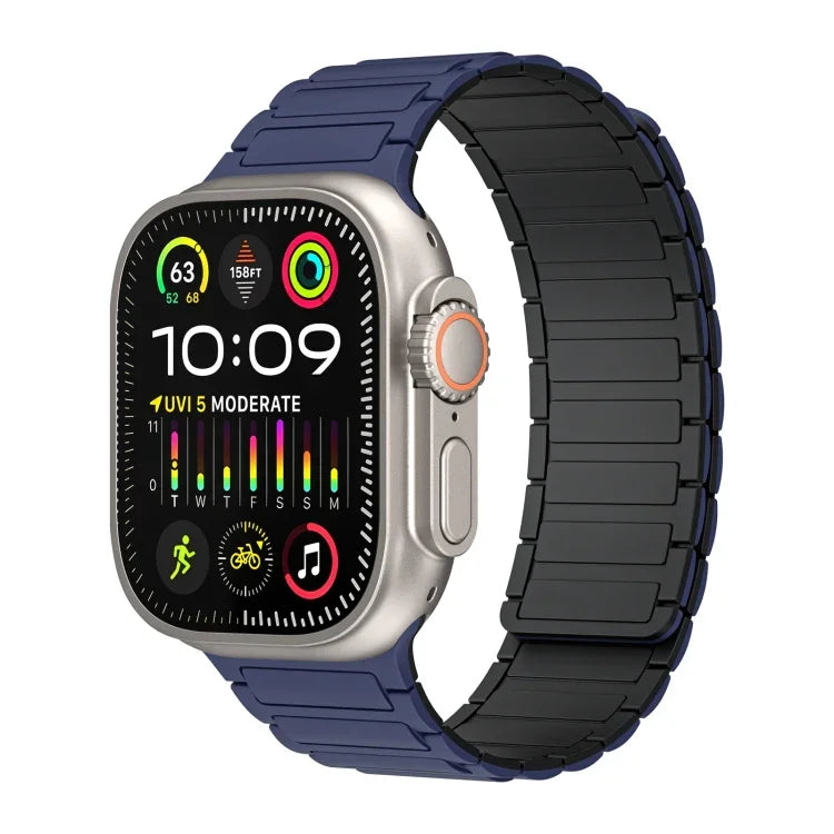 Dây đồng hồ silicone vòng từ tính, dành cho Apple Watch Series 9 45mm, dành cho Apple Watch Series 9 41mm, dành cho Apple Watch Ultra 49mm