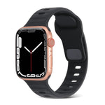 Square Buckle Stripes Silicone Watch Band, For Apple Watch Series 9 41mm, For Apple Watch Ultra 49mm