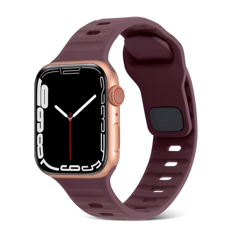 Dây Đồng Hồ Silicone Kẻ Sọc Khóa Vuông, Dành Cho Apple Watch Ultra 2 49mm, Dành Cho Apple Watch Series 9 45mm