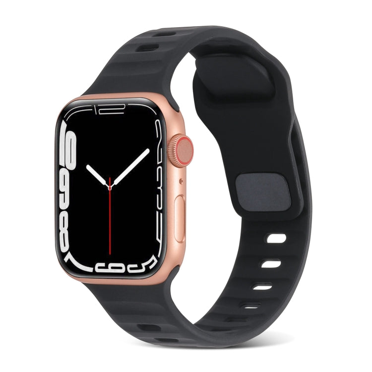 Dây Đồng Hồ Silicone Kẻ Sọc Khóa Vuông, Dành Cho Apple Watch Ultra 2 49mm, Dành Cho Apple Watch Series 9 45mm