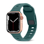Dây Đồng Hồ Silicone Kẻ Sọc Khóa Vuông, Dành Cho Apple Watch Ultra 2 49mm, Dành Cho Apple Watch Series 9 45mm