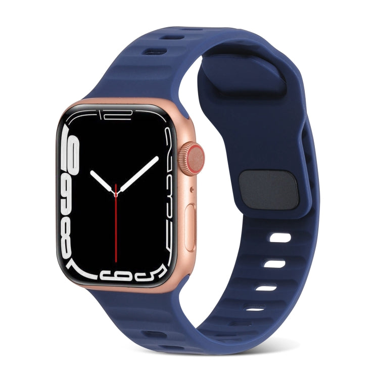 Dây Đồng Hồ Silicone Kẻ Sọc Khóa Vuông, Dành Cho Apple Watch Ultra 2 49mm, Dành Cho Apple Watch Series 9 45mm