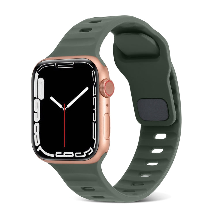 Dây Đồng Hồ Silicone Kẻ Sọc Khóa Vuông, Dành Cho Apple Watch SE 2023 44mm, Dành Cho Apple Watch SE 2023 40mm