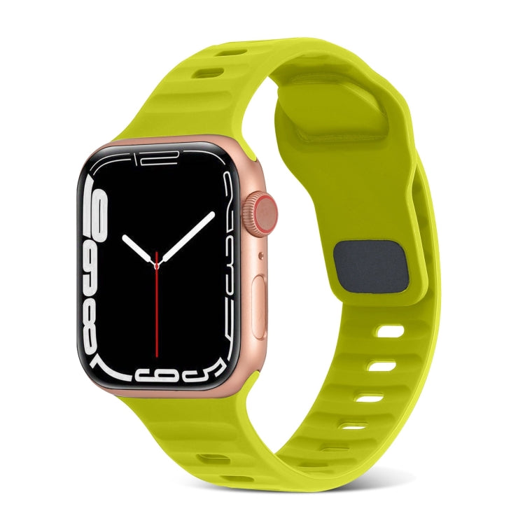 Dây Đồng Hồ Silicone Kẻ Sọc Khóa Vuông, Dành Cho Apple Watch SE 2023 44mm, Dành Cho Apple Watch SE 2023 40mm