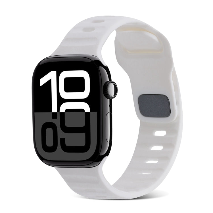 Dây Đồng Hồ Silicone Kẻ Sọc Khóa Vuông, Dành Cho Apple Watch Series 10 46mm, Dành Cho Apple Watch Series 10 42mm