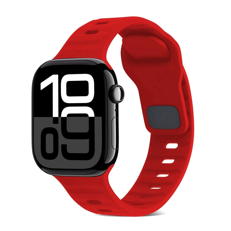 Dây Đồng Hồ Silicone Kẻ Sọc Khóa Vuông, Dành Cho Apple Watch Series 10 46mm, Dành Cho Apple Watch Series 10 42mm