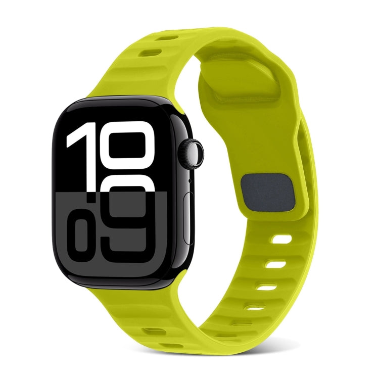 Dây Đồng Hồ Silicone Kẻ Sọc Khóa Vuông, Dành Cho Apple Watch Series 10 46mm, Dành Cho Apple Watch Series 10 42mm