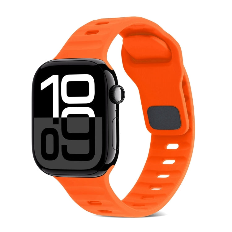 Dây Đồng Hồ Silicone Kẻ Sọc Khóa Vuông, Dành Cho Apple Watch Series 10 46mm, Dành Cho Apple Watch Series 10 42mm