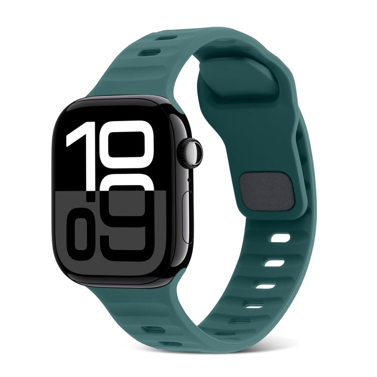 Dây Đồng Hồ Silicone Kẻ Sọc Khóa Vuông, Dành Cho Apple Watch Series 10 46mm, Dành Cho Apple Watch Series 10 42mm