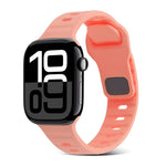 Dây Đồng Hồ Silicone Kẻ Sọc Khóa Vuông, Dành Cho Apple Watch Series 10 46mm, Dành Cho Apple Watch Series 10 42mm