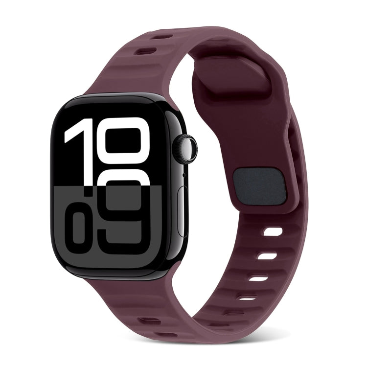 Dây Đồng Hồ Silicone Kẻ Sọc Khóa Vuông, Dành Cho Apple Watch Series 10 46mm, Dành Cho Apple Watch Series 10 42mm